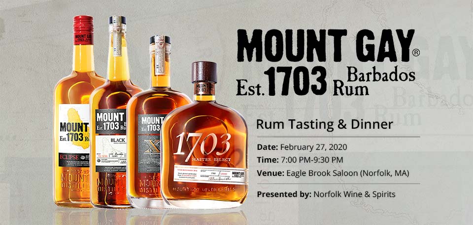 Mount Gay Rum Tasting at Eagle Brook Saloon with Jason Cousins (February 27, 2020)