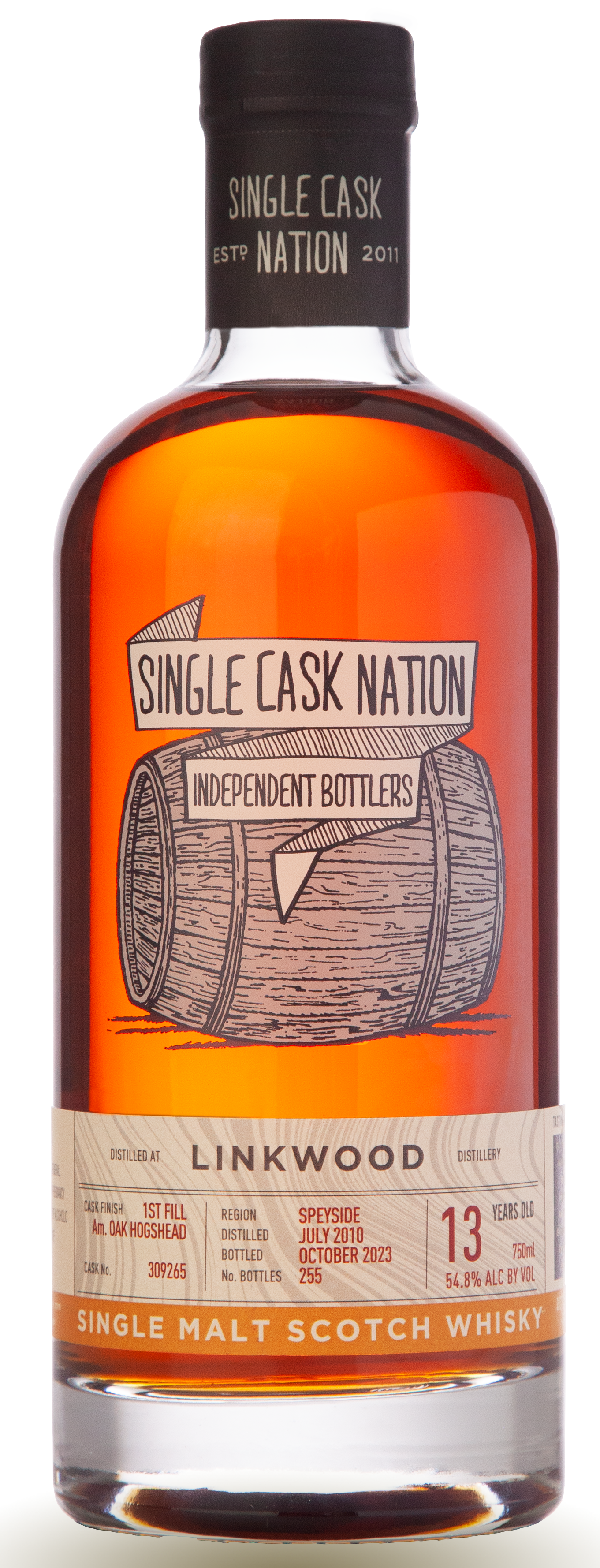 Single Cask Nation - Linkwood 2010 - 13 Year Old - Cask 309265 (54.8% ABV)