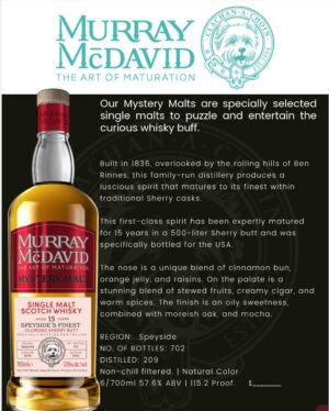 Murray McDavid - Mystery Malt (Glenfarclas) - Speyside's Finest - Oloroso Sherry Butt - 15 Years Old (56.7% ABV)