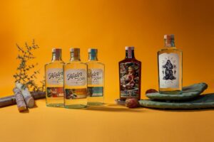 Alma Distillery Mater Rum: 4 bottles ( 1 each of Yellow Cane,  Purple Can,  Blend, Botanical Rum)