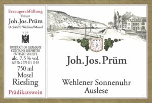 Joh. Jos. Prum Wehlener Sonnenuhr Riesling Auslese Goldkapsel 2020