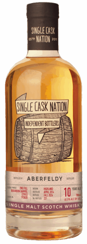 Single Cask Nation - Aberfeldy 2014 10 yr Cask 193020 2nd fill Bourbon