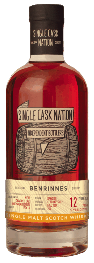 Single Cask Nation - Benrinnes 2012 12 yr Cask 170613 Charred Oak (3yrs)