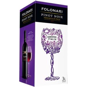 Folonari 2017 Pinot Noir Provincia di Pavia Red Wine 3 Liter, Box wine, 2016