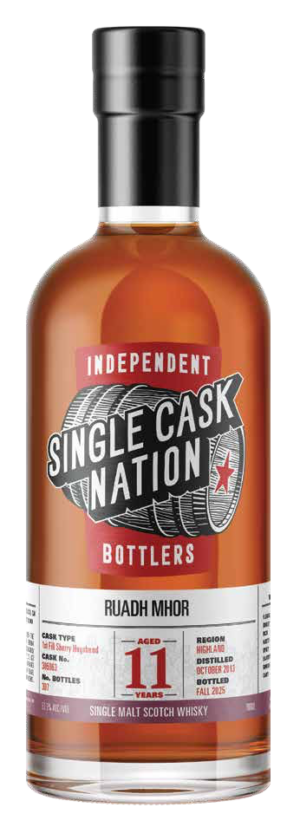 Preorder: Single Cask Nation – Ruadh Mhor – 11 Year Old – 1st Fill Sherry – Cask #305063 – Distilled 2013, Bottled 2025 (700 ml)