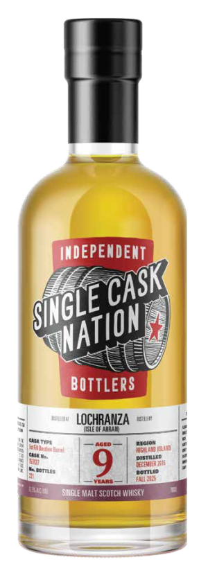 Preorder: Single Cask Nation – Lochranza – 9 Year Old – 1st Fill Bourbon – Cask #153127 – Distilled 2015, Bottled 2025 (700 ml)