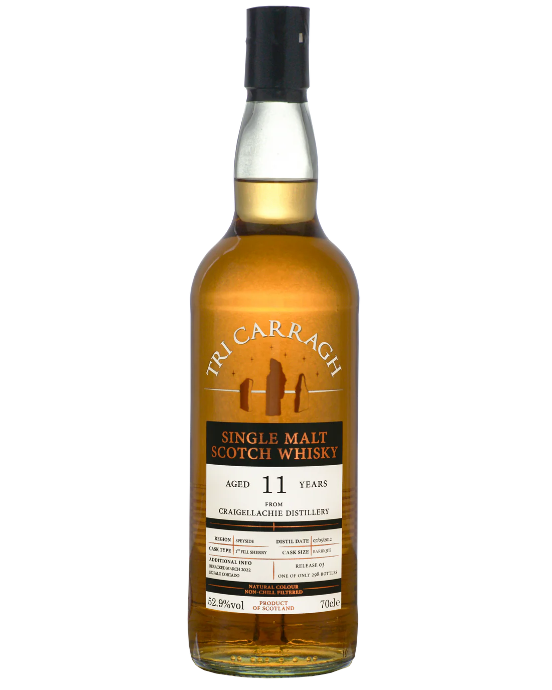Tri Carragh – Craigellachie – 11 Year Old – 1st Fill Palo Cortado Barrique – 52.9% ABV