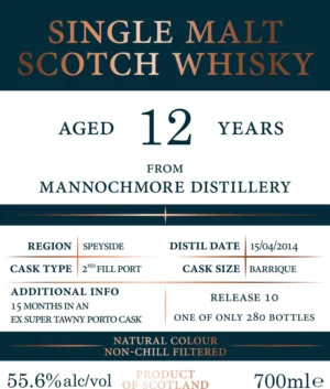 Tri Carragh – Mannachmore – 12 Year Old – 2nd Fill Port – 55.6% ABV