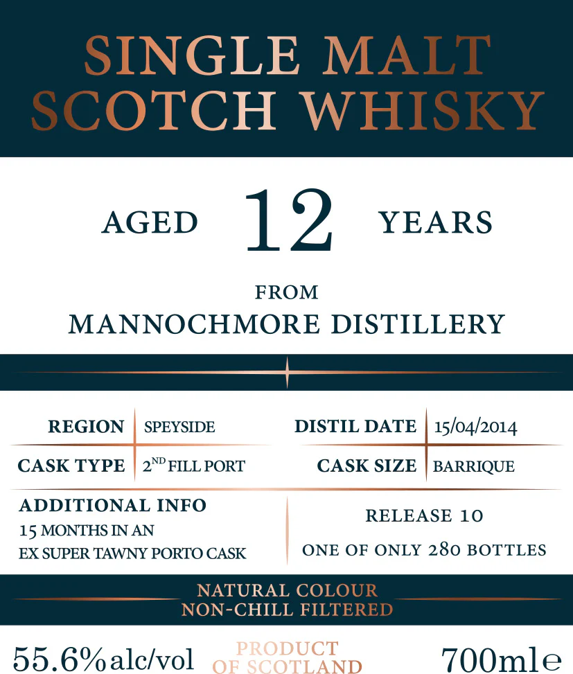 Tri Carragh – Mannachmore – 12 Year Old – 2nd Fill Port – 55.6% ABV