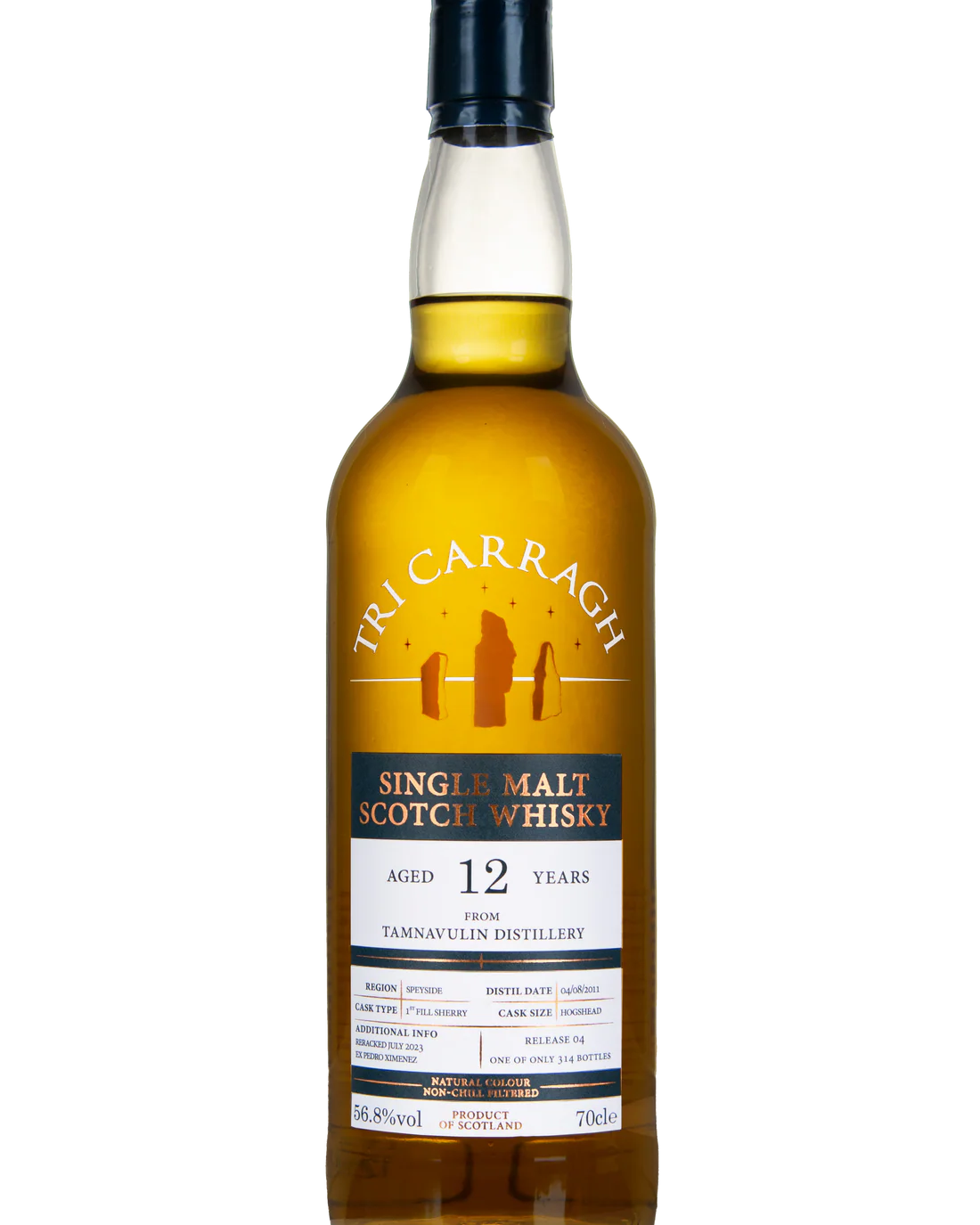 Tri Carragh – Tamnavulin – 12 Year Old – Finished in 1st Fill PX – 56.8% ABV