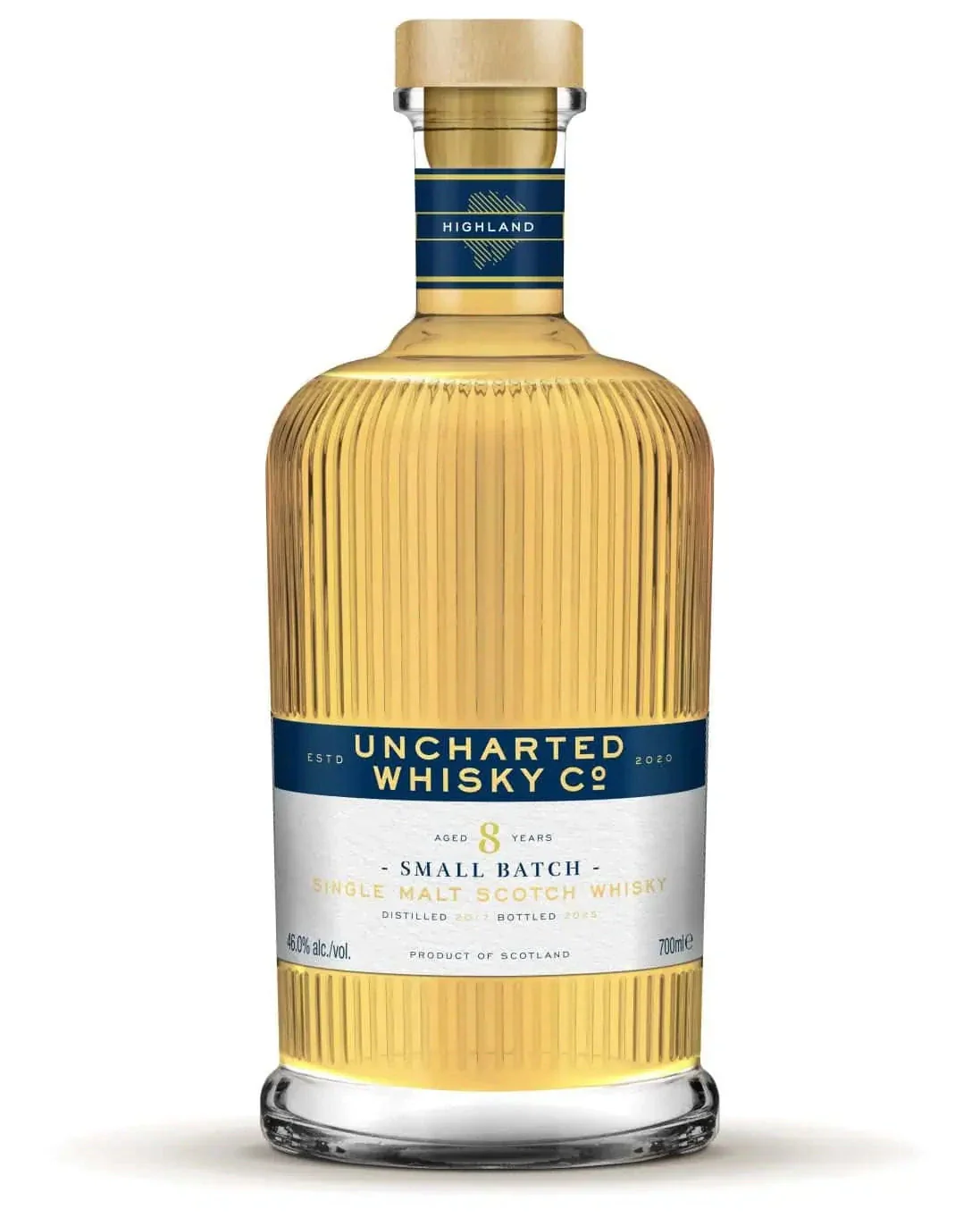 Uncharted Whisky Co – Blue Collection (Aultmore) – 8 Year Old – Refill Bourbon – Batch 1, 3 Cask Small Batch – 46.0% ABV