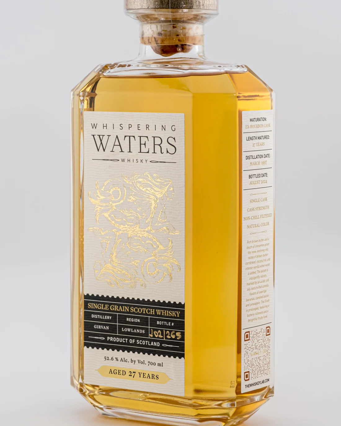 Whispering Waters – Girvan 1997 – 27 Year Old – Ex-Bourbon – 52.6% ABV