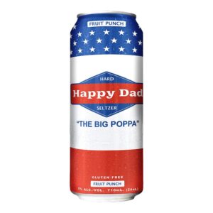 Happy Dad Hard Seltzer Fruit Punch - "The Big Poppa" (Single, 24 Oz, Can)