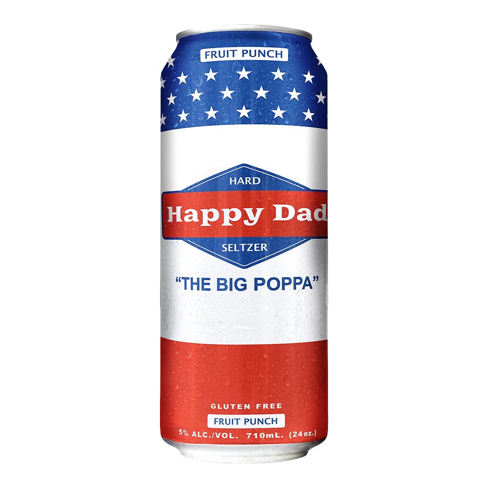 Happy Dad Hard Seltzer Fruit Punch - "The Big Poppa" (Single, 24 Oz, Can)