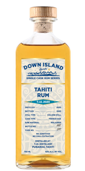 Down Island – Tahiti Rum (T.I.E.) – 2020 – 5 Year Old – French Oak – 68.2% abv