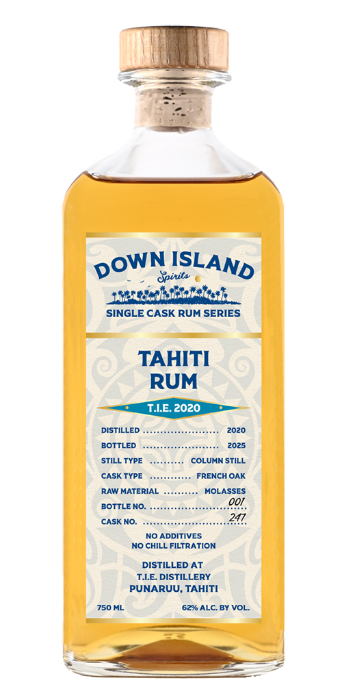 Down Island – Tahiti Rum (T.I.E.) – 2020 – 5 Year Old – French Oak – 68.2% abv
